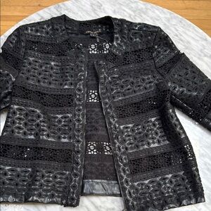 Alberto Makali leather eyelet jacket black